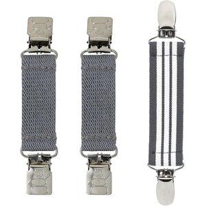 Hold’Em Mitten & Hat Clip Set Toddler Kids Sturdy Super Tight Grip - Gray White